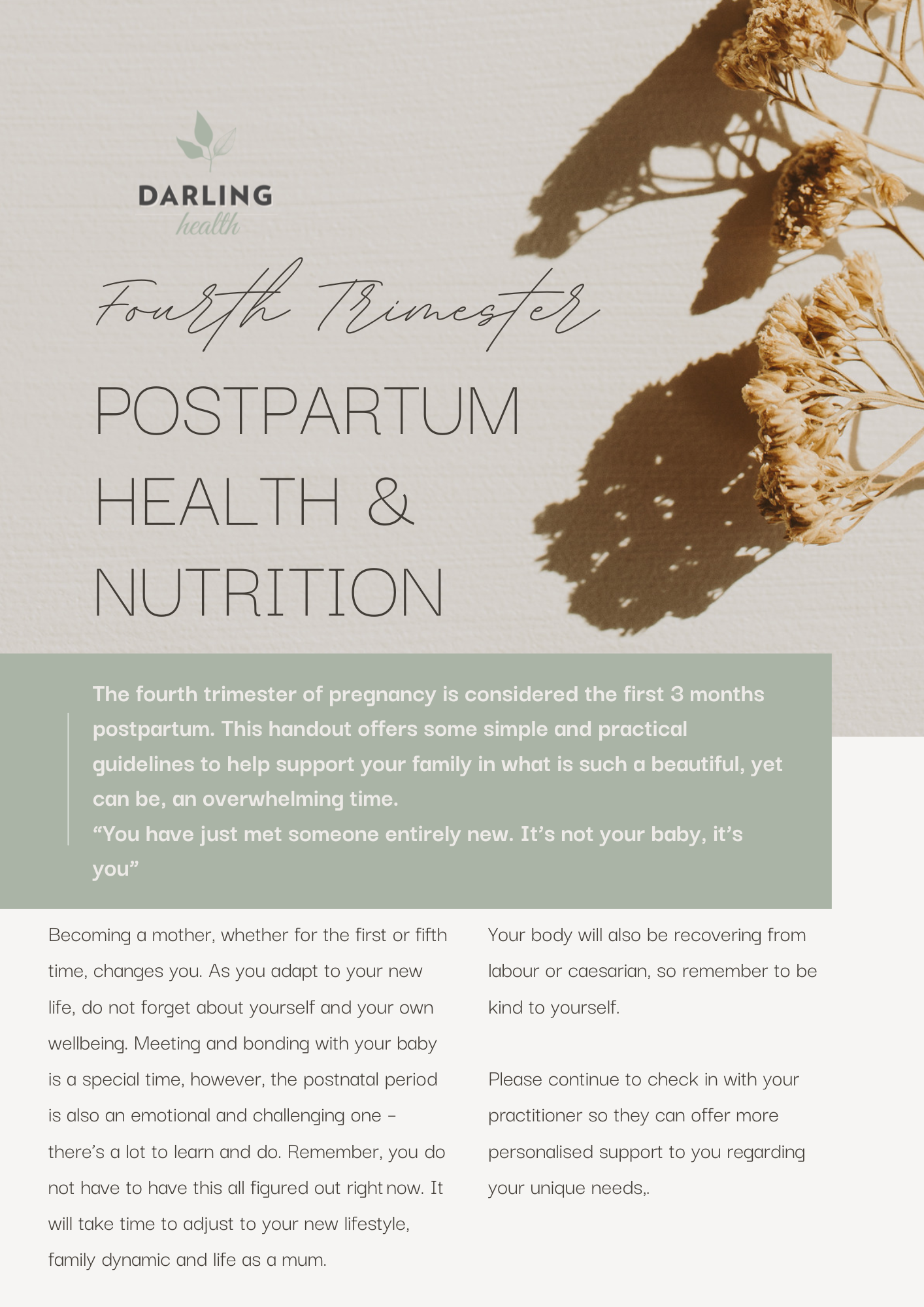 Birth & Trimester Four