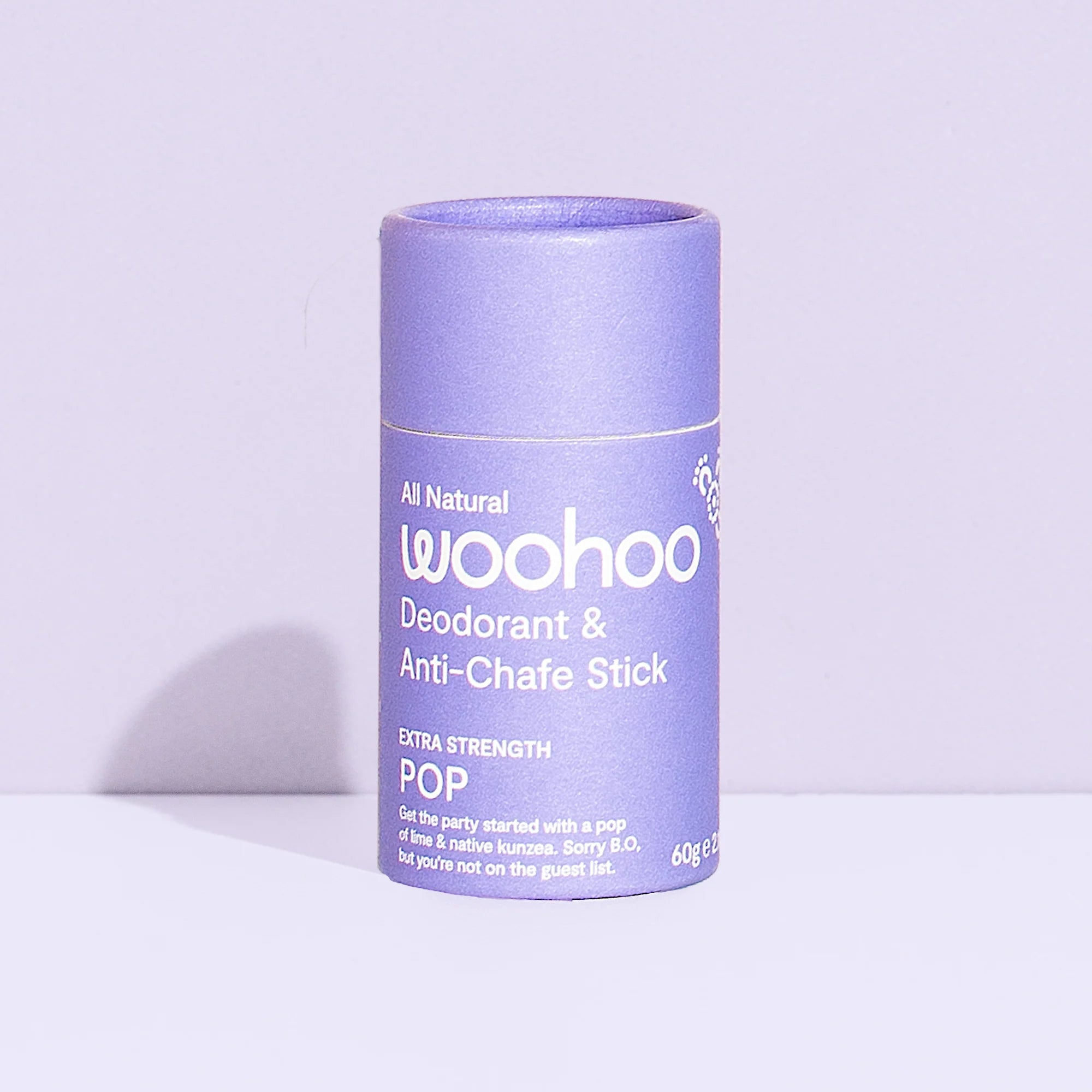 Woohoo Pop Natural Deodorant & Anti-Chafe Stick 60g